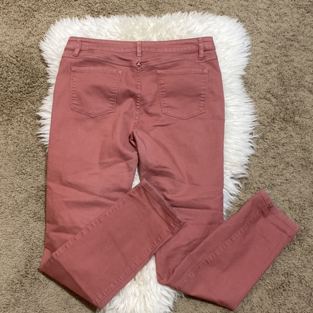 Prana Kara Skinny Mid‎ Rise Jeans Rose Lacquer Size 10